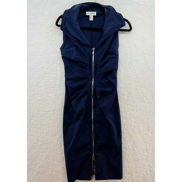 Joseph Ribkaff Dresses & Skirts - Joseph Ribkaff Womens Size 2 Zippered Front Ruched Dress city career club Blue